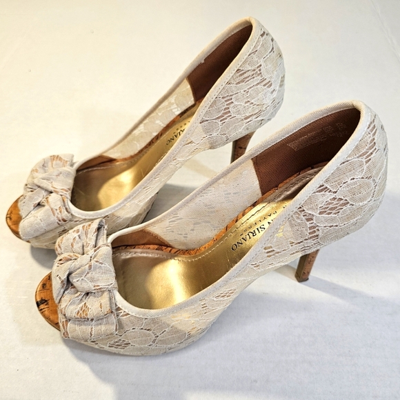 LACE Bamboo 3" Heels Peep Toe Women's 7.5 NwoT Whimsigoth Romantic - Picture 9 of 13